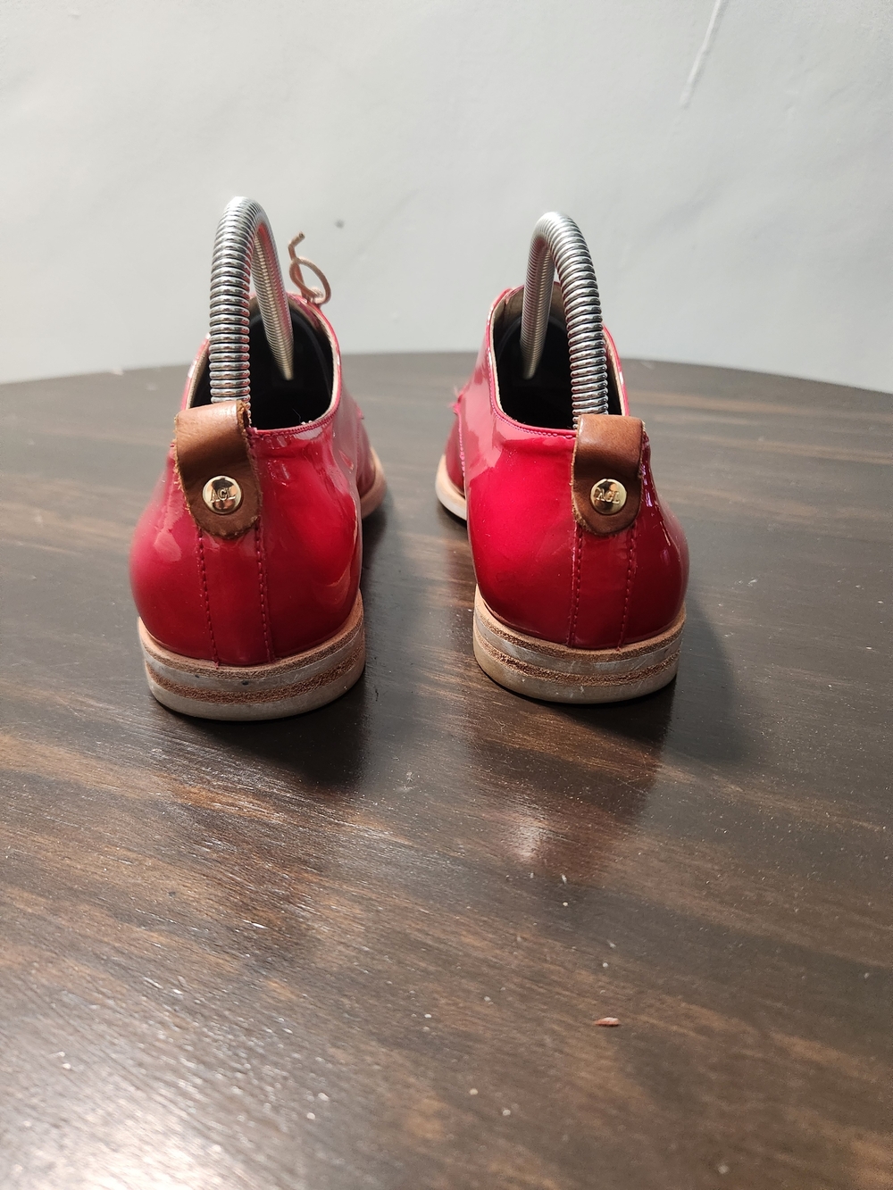 AGL Attilio Giusti Leombruni Red Patent Leather Oxfords Shoes Women's Size 8.5 - Picture 11 of 16